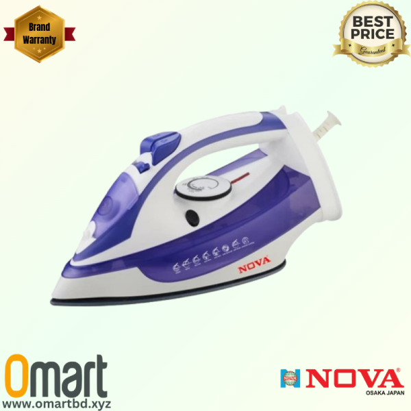 NOVA Electric Iron NV-1017 with Non-stick Soleplate and Adjustable Thermostat – Available at OMART