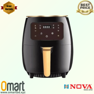 NOVA Digital Air Fryer NV-902 B with 5.5L Capacity, 1600W Power, and LED Touchscreen at OMART